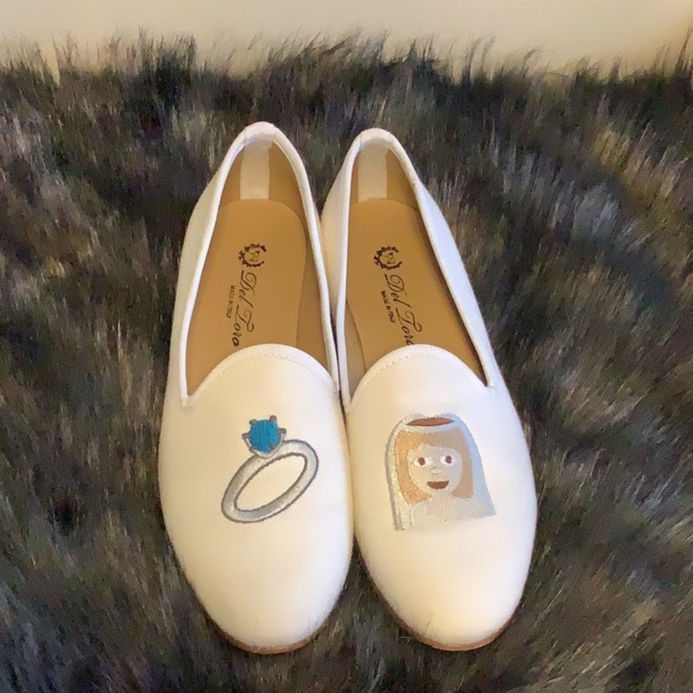 🎉hp🎉Del Toro bridal emoji flats size 8 Italy